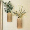Arched Wooden Wall-Mounted Vases, Rustic Farmhouse Wood Wall Decor for Dried Flowers, Modern Boho Hanging Wall Planter, 2 Pack