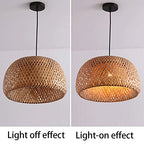 Bamboo Art Pendant Light Woven Oval LampShade Modern Hanging Natural Wicker Pendant Lamp Lighting Asian Style Restaurant Pendant Light Fixtures for Kitchen Island,Cafe,Teahouse,Bar - size: 30cm*18cm
