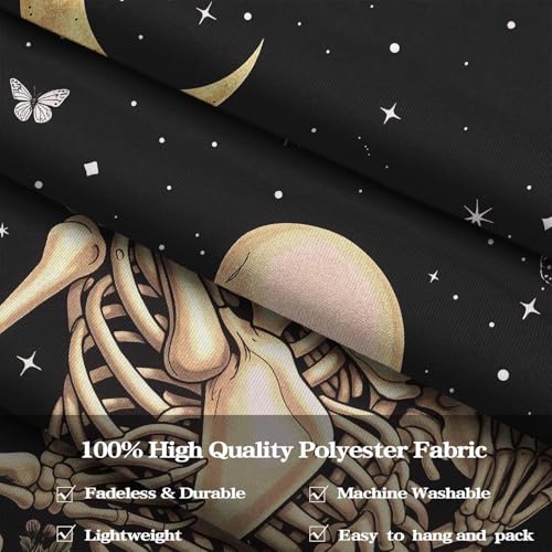 Lifeel Skeleton Lovers Tapestry, The Kissing Lovers Boho Aesthetic Skull Gothic Tapestry for Bedroom Living Room, 60x80 inches - color: Black1, size: 80"L x 60"W