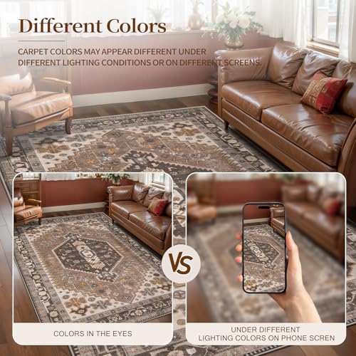 Ciicool 2x5ft Runner Rug, Hallway Wahshable Rug Vintage Kitchen Carpet for Entrance Bedroom Bedside Living Room Kitchen Laundry Bathroom Decor - color: Hazel, size: 2' x 5' (Runner)