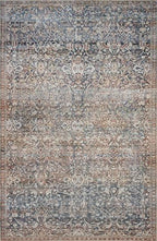 Loloi Chris Loves Julia Jules Collection JUL-06 Denim/Spice 7'-6'' x 9'-6'', .13" Pile Height, Area Rug - color: Denim / Spice, size: 7'6" x 9'6" (Rectangular)