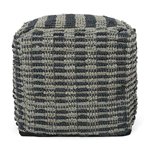 Foamma Pouf Ottoman Teal Blue, 16"x16"x16" - Square Ottoman Foot Rest for Living Room and Bedroom, Pouf Footstool, Foot Rest for Couch, Boho Furniture for Home - color: Teal Blue