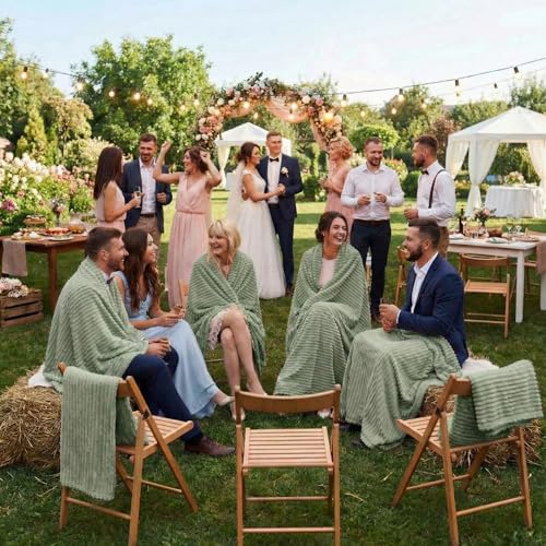Buryeah 12 Pcs Flannel Throw Blanket Bulk 50 x 60 in Sleepover Blanket Outdoor Wedding Throw Lightweight, Oeko-tex Standard 100 Certified for Sofa Homeless Gifts (Olive Green) - color: Olive Green