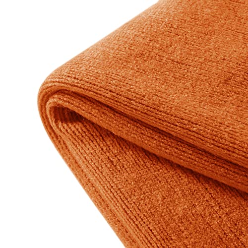 Homiest Decorative Knitted Throw Blanket with Fringe, Lightweight & Soft Acrylic Knit Blanket Tassel for Couch, Sofa, Bed (Dark Orange, 50 x 60 Inch) - color: Dark Orange, size: 50" x 60"