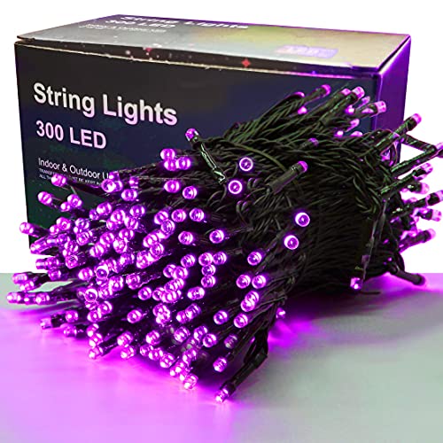300 LED Halloween Lights, 98.5FT Halloween String Lights with 8 Lighting Modes, Waterproof & Connectable Mini Light, Plug in for Indoor Outdoor Holiday Christmas Party Bedroom Decorations (Purple) - color: Purple