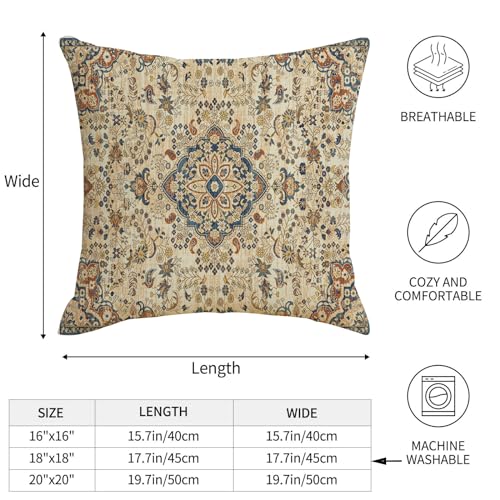 Boho Pillow Covers 18x18 Sage Green Ethnic Throw Pillows Cover | Brown and Green Grey Floral Outdoor Pillow Cases Set of 2 Vintage Farmhouse Flower Decorative for Bedroom Couch Sofa Decor - color: Grey Boho 2, size: 18" x 18" (Pack of 2)