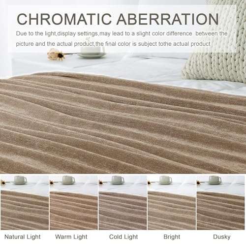 Chenille Throw Blanket for Couch 50"X 60", Soft Cozy Throws with Fringe Tassel for Bed Sofa Chair Cover, Lightweight Knitted Decorative Boho Blankets for Living Room, Taupe - color: Taupe, size: 50x60 inch