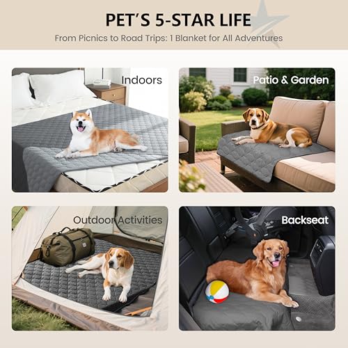 gogobunny 3X Stronger Waterproof Pet Blanket, Scratch Proof Furniture Protector for Dogs Cats, Reversible Cover 30x70 Inch, Dark Grey/Light Grey - color: Dark Grey/Light Grey, size: 30x70 Inch (Pack of 1)