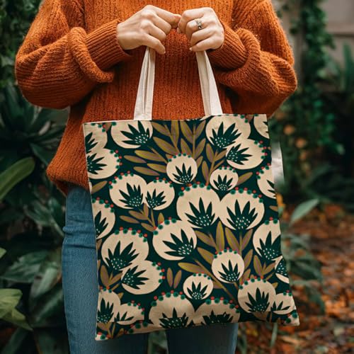 Boho Style Canvas Bag for Women Boho Fashion Tote Bag for Bohemian Lover - color: Midnightbloom Bag