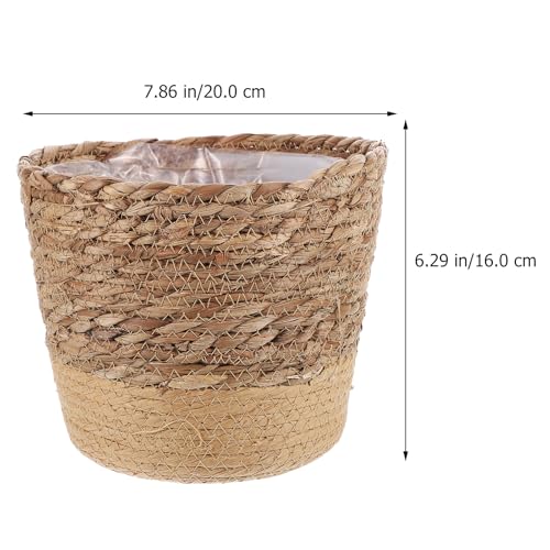 TOYANDONA Large Seagrass Woven Planter Basket for Indoor Plants, Multi-Purpose Boho Plant Pot Cover with Handcrafted Storage Basket, Natural Brown Fiber for Home Décor and Indoor Gardening