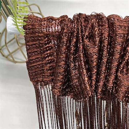 ave split 100cmX200cm Decorative Door String Curtain Beads Wall Panel Fringe Window Room Divider Blind for Wedding Coffee House Restaurant Parts Door Divider Beads Tassel Screen Decoration (coffee25) - color: Coffee