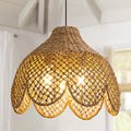 Rattan Pendant Light Fixtures,18.11" Boho Seagrass Pendant Light,3-Light Hand Woven Water Plants Rattan Chandelier for Dining Living Bedroom Kitchen Farmhouse - color: Black, size: 18.11" 3-Light