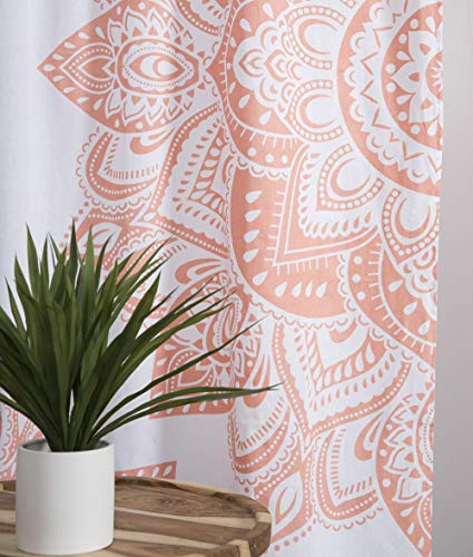 Popular Handicrafts Indian Hippie Bohemian Beautiful Passion Ombre Color Mandala Curtain Panels Rose Gold - color: Rose Gold_f, size: 38"W x 83"L (Pack of 2)