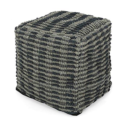Foamma Pouf Ottoman Teal Blue, 16"x16"x16" - Square Ottoman Foot Rest for Living Room and Bedroom, Pouf Footstool, Foot Rest for Couch, Boho Furniture for Home - color: Teal Blue