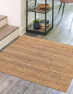 Rugs.com - Braided Jute Rug – 4 Ft Square Natural Jute Area Rug – Eco-Friendly Coastal Decor for Entryways, Bedrooms, and Home Offices - size: 4' x 4' (Square)
