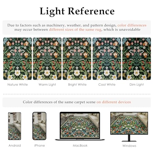 2x6 Washable Runner Rug for Hallway Green Floral Vintage Non Slip Low Pile Thin Rug Soft Lightweight Stain Resistance Runner Kitchen Bathroom Living Room Entrance Beside Bed Home Decor - color: Floral | Green, size: 2'x6'