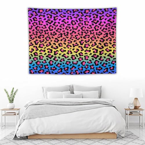 DDCBNS Girls Leopard Tapestry,Colorful Women Cheetah Printed Wall Tapestry Africa Leopard Pattern Rainbow Design Wall Art Home Décor for Bedroom Living Room Dorm Wall Décor 40" x 30" - color: Animal Skin_1, size: 40"L x 30"W