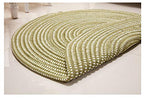 Hand Woven Round Area Rugs Living Room Bedroom Study Computer Chair Cushion Base Mat Round Carpet Lifts Basket Swivel Chair Pad Coffee Table Rug(2' Round, Green) - color: Green, size: 2' Round
