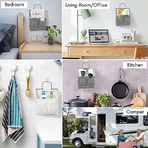 Kanrichu 2pcs Wall Hanging Storage Bag, Wall Hanging Baskets for Organizing as Over the Door Organizer, Wall File Organizer, Rv Storage and Organization. For Bedroom, Office, Camper (Gray-Upgraded) - color: Gray-Small (2 pcs)
