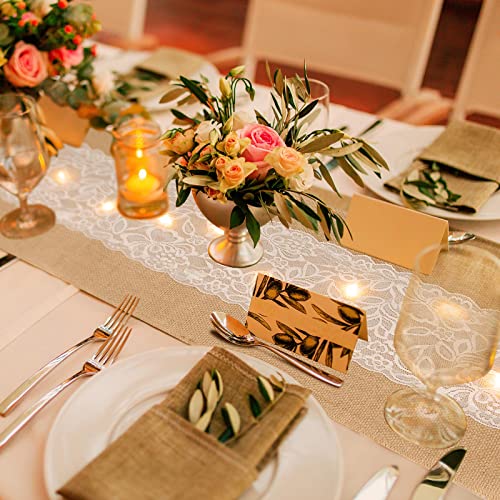 Xinnun 6 Pack Burlap Table Runner with Warm LED Lights,Rustic Lace Wedding Table Decor,Boho Farmhouse Jute Runner for Reception Bridal Shower Party(Modern,12x70 Inches) - size: 12x70 Inches, style: Classic