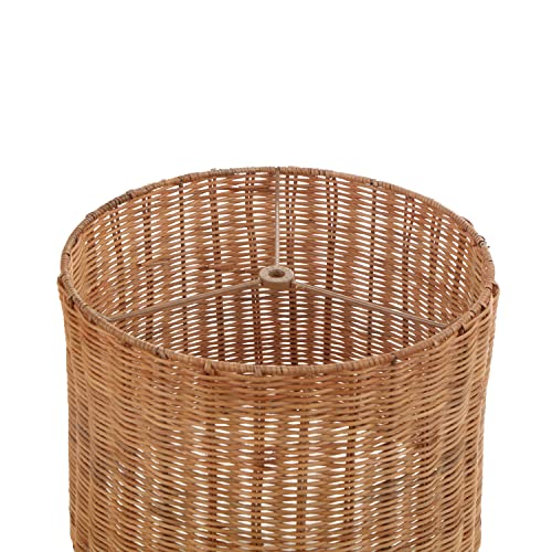 Aspen Creative 31604, Drum Spider Lamp Shade, Natural Rattan, 12" Top x 12" Bottom x 9" Height - color: Rattan
