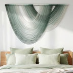 Tempospark Large Macrame Wall Hanging, 59x39 Inch Boho Wall Hanging, Macrame Wall Art Hand-dyed Ombre Design for Bedroom Living Room Apartments Entryways, or Above Bed - color: Sage Green