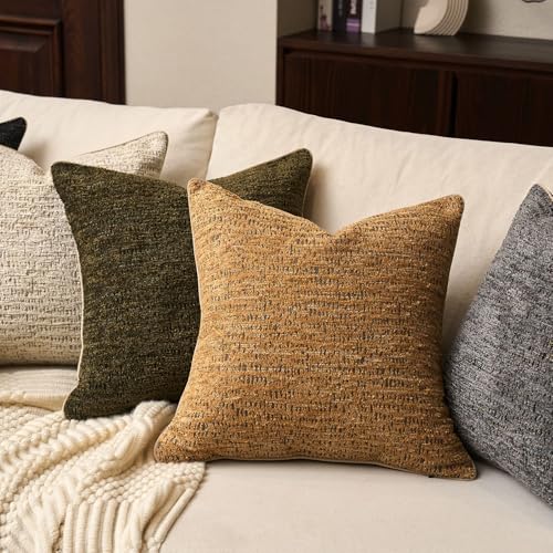 Yangest Chenille Pillow Cover 12 x 20 Inches, Thick Textured Rectangle Throw Pillow Cover Farmhouse Modern Soft Accent Couch Neutral Pillow Cover for Living Room Bedroom, Yellow - color: Yellow, size: 20" x 12" (Pack of 1)