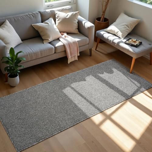 Softlife Hallway Runner Rug 2x6 ft Faux Jute Rug Washable Entryway Hall Carpet Runner Modern Farmhouse Laundry Room Rugs Kitchen Rugs Long Carpet for Bathroom, Grey - color: Grey, size: 2' x 6' (24"x72")