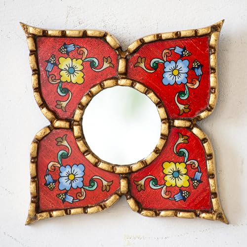 Handmade Small Accent Wall Mirrors Set of 3 | Peruvian Decorative Mirrors for Boho, Vintage & Bathroom Wall Decor