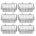 Yaegoo 6 Pack Wire Baskets, Wall Grid Panel Hanging Wire Basket, Black