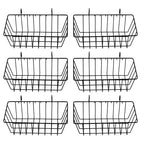 Yaegoo 6 Pack Wire Baskets, Wall Grid Panel Hanging Wire Basket, Black