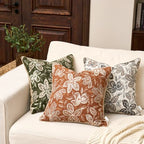 Yangest Flower Pillow Cover 20 x 20 Inches, Nature Chenille Square Throw Pillow Cover Soft Luxury Neutral Accent Couch Pillow Cover for Living Room Bedroom, Rust - color: Rust, size: 20" x 20" (Pack of 1)