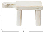 Decorative Textured Wood Pedestal, White