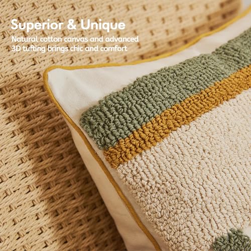 lifein 18x18 Pillow Covers-Throw Pillow Cover Tufted Boho Jacquard Pillow Covers Farmhouse Decorative Pillow Cover Pillow Cases for Gift Couch Sofa Bed Chair Living Room Home Decor - color: D-qr714(1 Pack Without Pillow Insert), size: 18" x 18" (Pack of 1