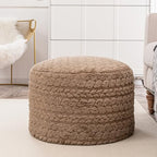 Asuprui 20x14 Inch Unstuffed Ottoman Pouf Cover – Lightweight Foot Rest, Floor Bean Bag Chair, Storage Pouf for Living Room, Bedroom & Balcony (Filler Not Included) (Light Coffee) - color: Light Coffee