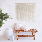 Youngeast Macrame Wall Hanging Woven Tapestry Bedroom Curtain Leaf Shape Living Room Curtains Wall Decor