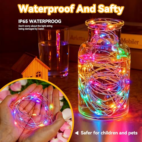Twinkle Fairy Lights 8 Modes with Remote and Timer 33ft 100LED USB Plug in String Lights Waterproof String Lights for Bedroom Indoor Wreath Party Wedding Christmas Decoration, Multicolor - color: Multicolor, size: 1 Pack