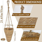 CITYES 2 Pcs Hanging Basket for Wall Conical Hanging Wicker Basket with Hemp Rope Handmade Wall Planter for Garden Home Flowers Planters Boho Decor Front Door Porch Entryway (Flowers Not Included)