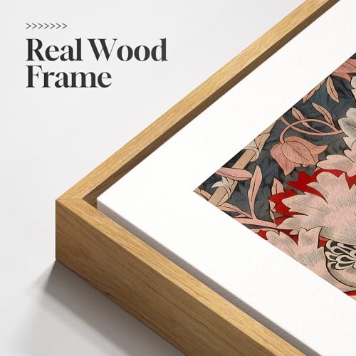 Framed William Morris Canvas Wall Art Set of 3, Vintage Boho Floral Paintings Prints, Rustic Farmhouse Botanical Artwork for Living Room, Bedroom, Hallway or Office, 16x24 Inch - color: Botanical, size: 16"W x 24" H x 3Pcs