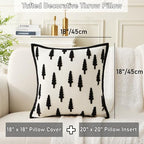 Boho Decorative Throw Pillows with Inserts, 18" x 18" Soft Tufted Modern Chenille Pillow, Pillows for Home, Patio, Couch, Bedroom, Living Room (Black Tree) - style: Black Tree