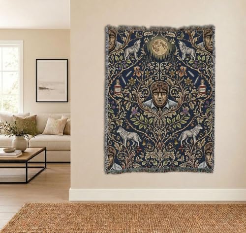 Pure Country Weavers Monster Wolf Man Blanket - Fantasy Gift - Tapestry Throw Woven from Cotton - Made in The USA (72x54) - color: Monster Wolf Man, size: 72x54