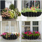 3PCS 36 Inch Planter Basket Liners Fabric Window Box Liners Felt Trough Planter Liner Replacement Black Flower Basket Liner Non-Woven Hanging Plant Liner for Planters Garden Fence - Avoid Bird Nesting - size: 3PCS 36 Inch