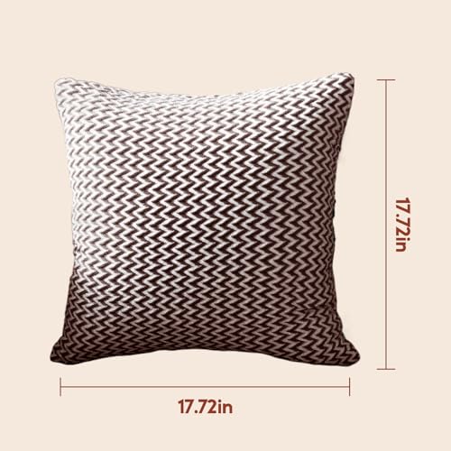 Two-Tone Textured Pillow Covers Decorative Throw Cushion Case Soft Home Sofa Accent Pillowcase with Hidden Zipper - color: Coffee