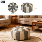 Thgonwid Unstuffed Moroccan Ottoman Pouf Cover, Ottoman Footstool Storage Solution, Bean Bag Chair, Foot Rest, Gray & Mushroom - color: Gray & Mushroom