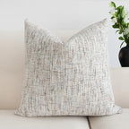 Textured Neutral Throw Pillow Covers 24x24 Inch Set of 2 Soft Woven Chenille Accent Boho Farmhouse Square Decorative Cushion Cases for Modern Home Decor Bed Couch Sofa Living Room - size: 24" x 24" (Pack of 2)