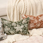 Yangest Flower Pillow Cover 12 x 20 Inches, Nature Chenille Rectangle Throw Pillow Cover Soft Luxury Neutral Accent Couch Pillow Cover for Living Room Bedroom, Green - color: Green, size: 20" x 12" (Pack of 1)