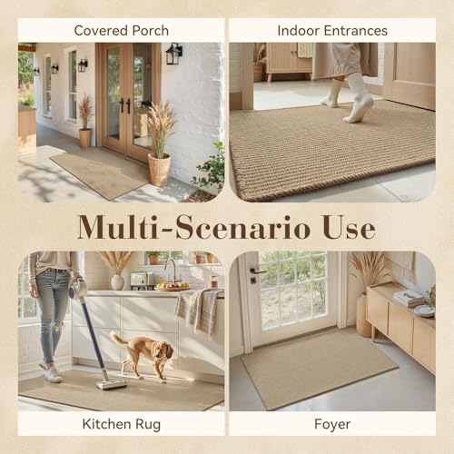 Jute Front Door Mat Indoor Entrance Indoor Door Mat Rugs for Entryway Entry Entrance Mats Inside Doormat Welcome Mats Boho 17"x36" - size: 17"x36"