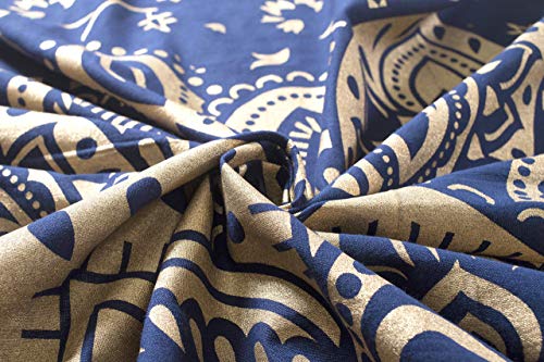 Popular Handicrafts Indian Hippie Bohemian Beautiful Passion Ombre Color Mandala Curtain Panels Blue Gold - color: Blue Gold, size: 25"W x 74"L (Pack of 2)
