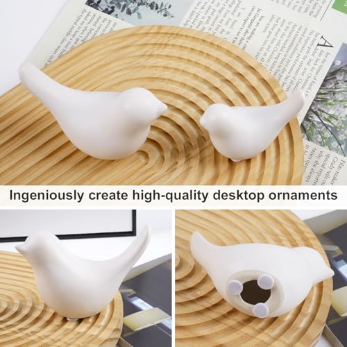 Notakia Small White Birds Statues Home Decor Modern Style Decorative Ornaments for Living Room Decor, Bedroom, Office Desktop, Cabinets (2Pcs White Birds) - color: 2pcs White Birds
