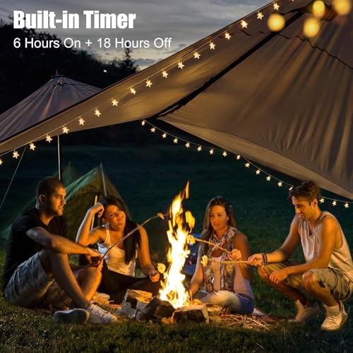 Brightown Star String Lights - 2 Pack Total 33ft 100 LED Star Fairy Lights Battery Operated with Remote for Indoor Outdoor, Twinkle Fairy Christmas Light for Bedroom Wedding Party Decor, Warm White - color: Warm White, size: 2 Pack